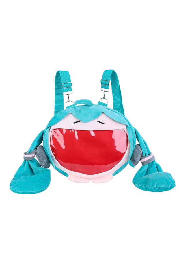 bilibili 1-2MM6-E-25CM 2026 Hatsune Miku Anime Hat Shoulder Bag New Backpack Cute Plush Cartoon Cros