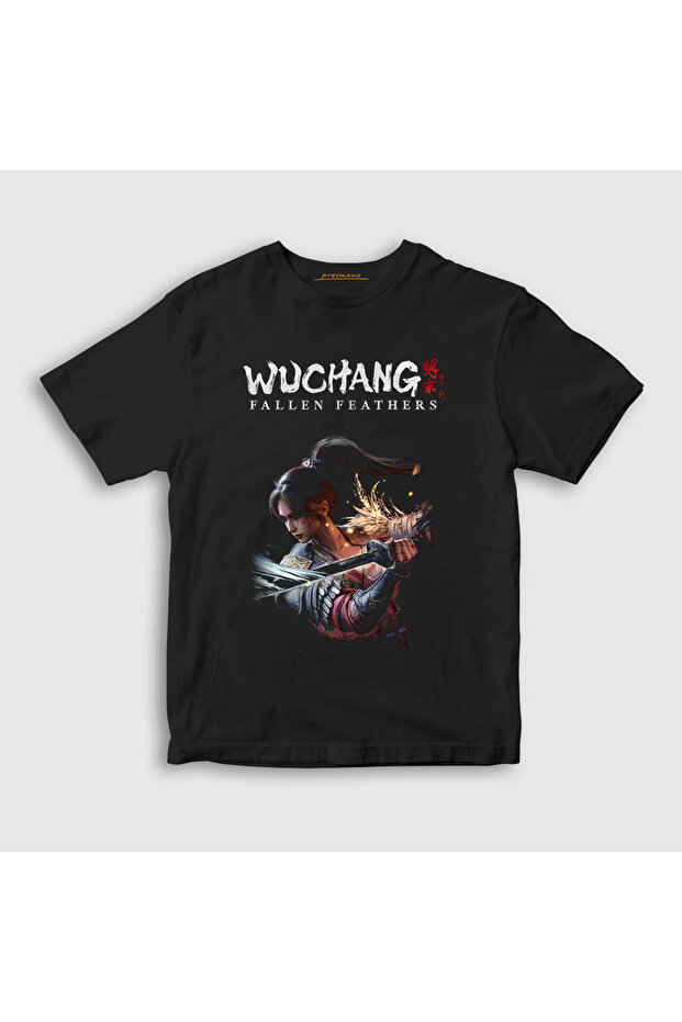 Unisex Kids Black Poster Wuchang Fallen Feathers T-Shirt 562241Tt