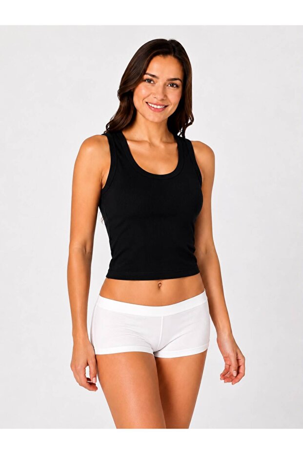 Women's Thick Strap Camisole Ribbed Cotton Undershirt
