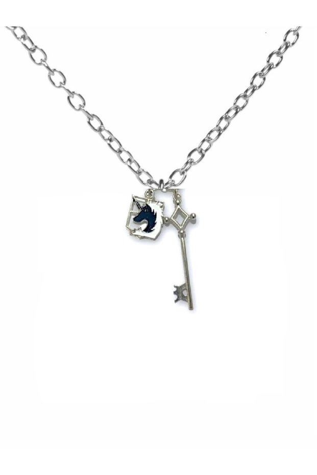 Attack on Titan Military Police Symbol & Key Figure Necklace – Unisex Anime Jewelry with 60 cm Chain