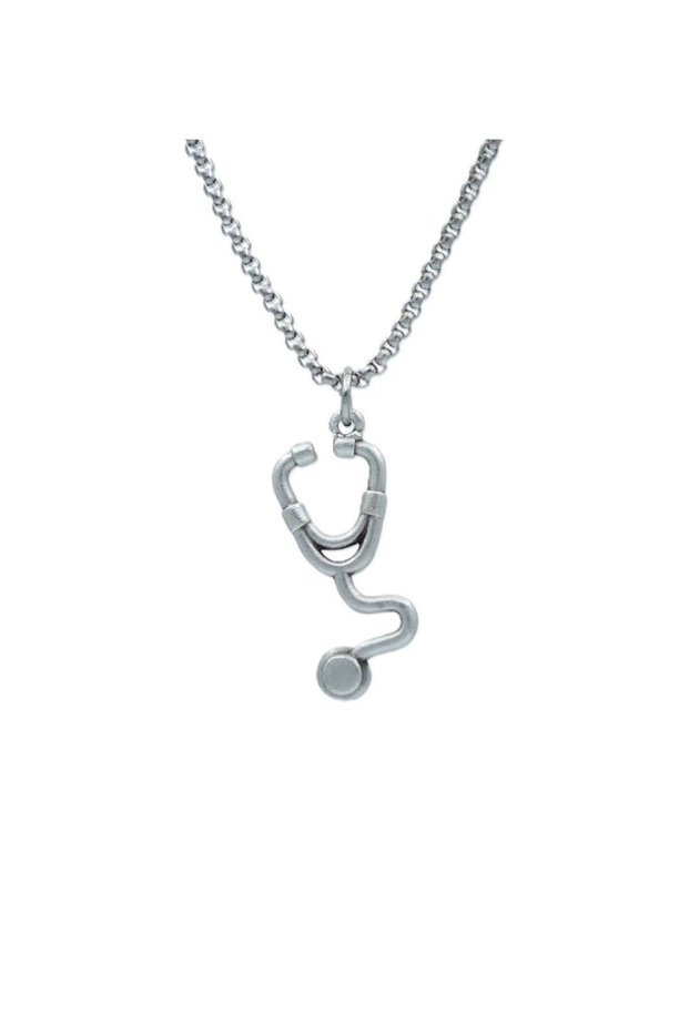 Minimalist Stethoscope Figured Necklace – Health Themed Jewelry with 60 cm Chain