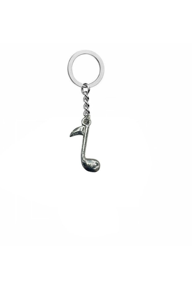 Metal Keychain with Musical Note Figure – Unisex Music Themed Accessory