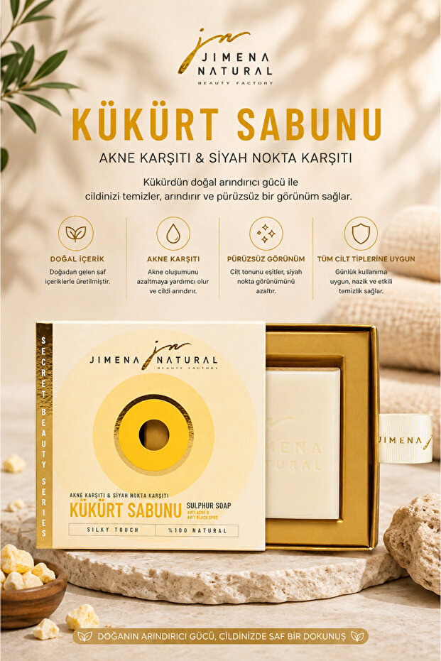 Sulfur Soap 150 Gr, Oil Balancing, Pore Tightening, Anti-Blackhead