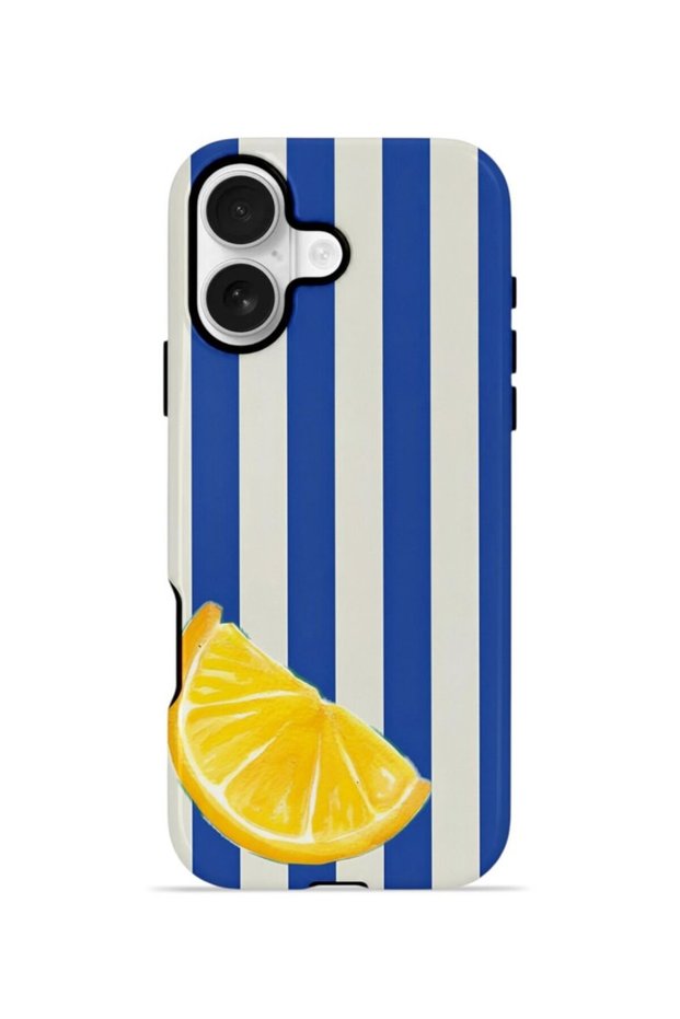 iPhone 16 Vorian Dual Layer Case Lemon Coast Stripe