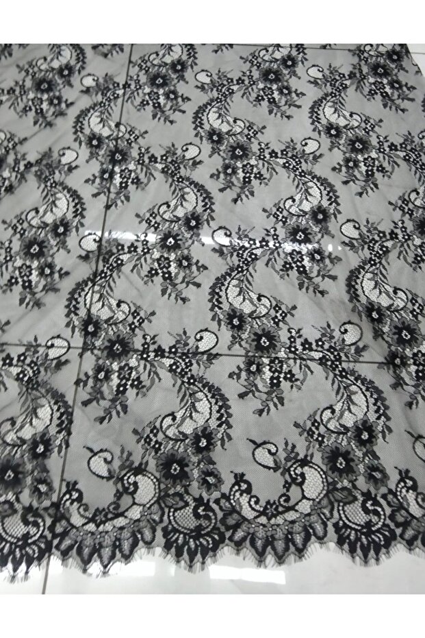 Black Lez Lace 1 Piece: Length 1m X Width 1.5m. Evening Dress Lace, Shawl Lace