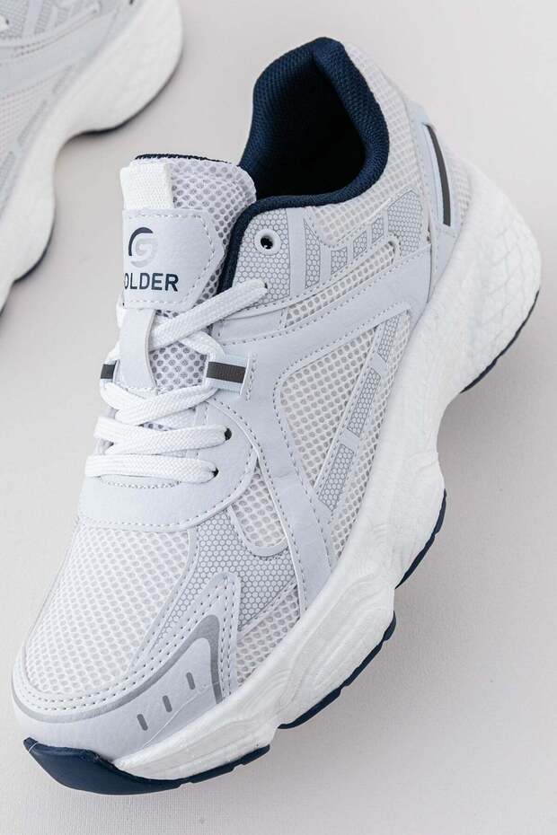 Women's Daily White Laci Sneaker Lace-Up Wedge Heel Comfortable Sports Shoes