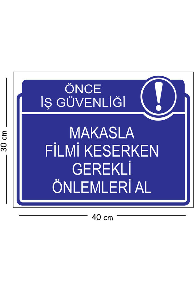Metal Scissors Film Cutting Safety Sign Take the Necessary Precautions 30X40 cm A3 Warning Work Safety Sign