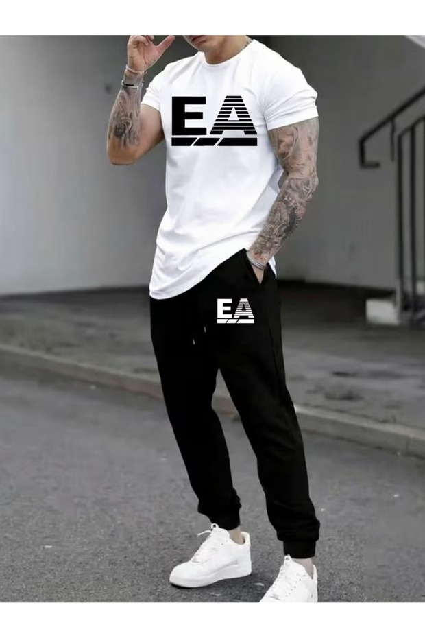 Unisex Oversize Top and Bottom Two-Piece Comfortable Mixed Print Tracksuit Set Special Series