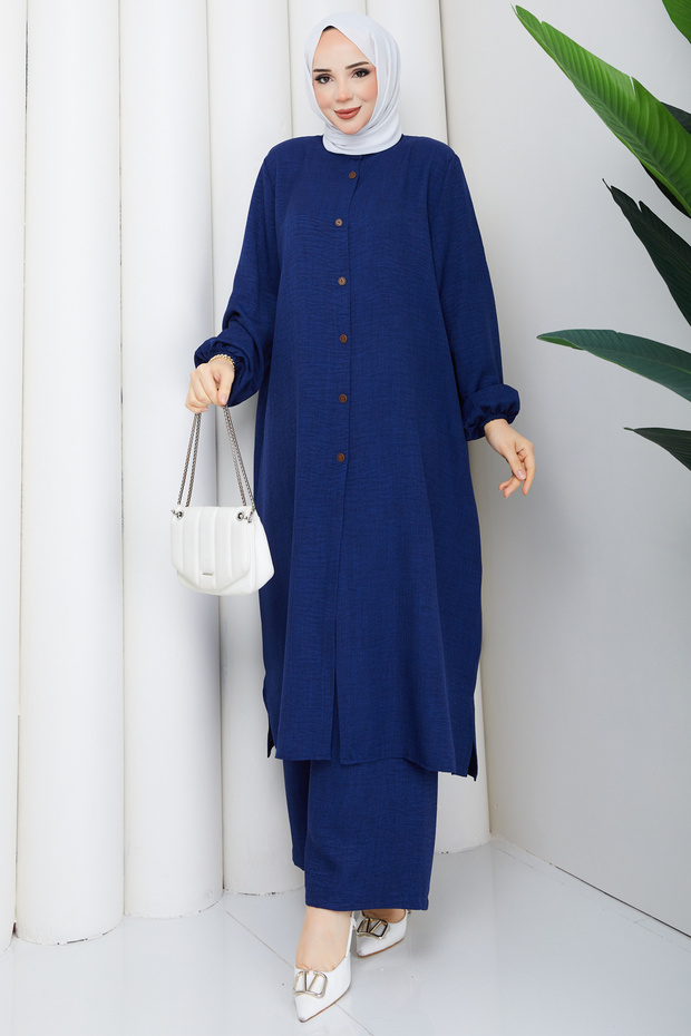Women's Large Size Long Double Hijab Tunic Set
