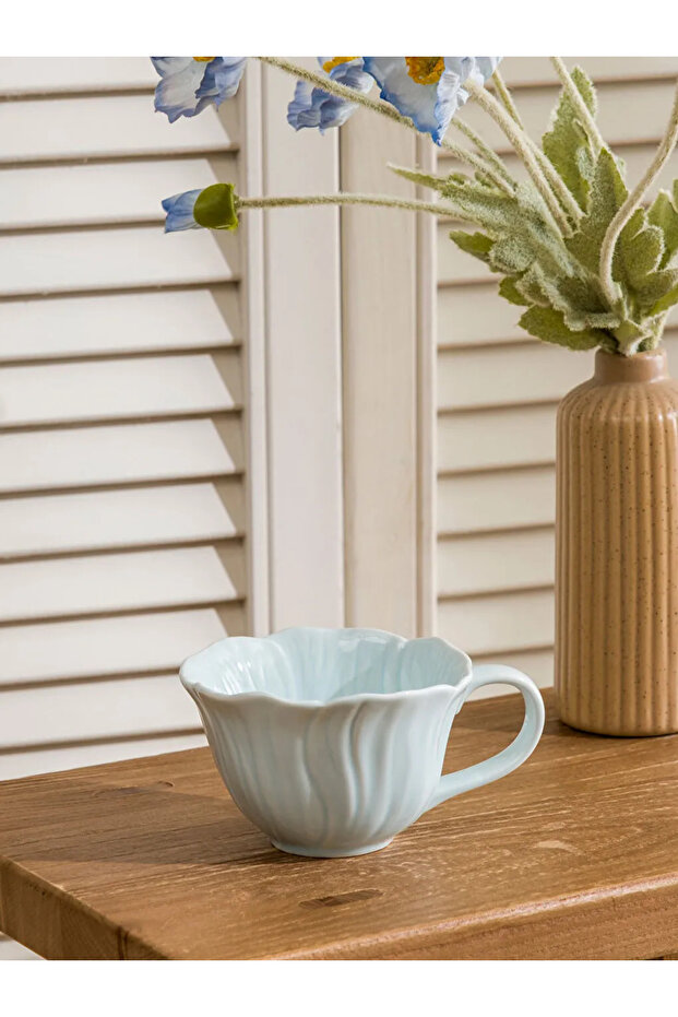 Lcw Home Blue Floral Patterned Porcelain Mug