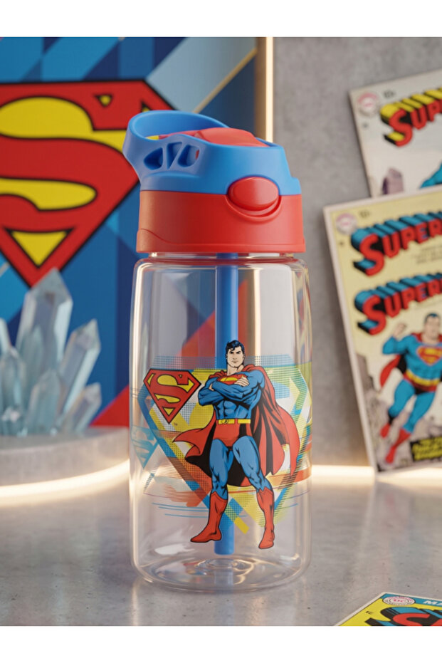 Superman Licensed Ozi Water Bottle with Straw 480 ml