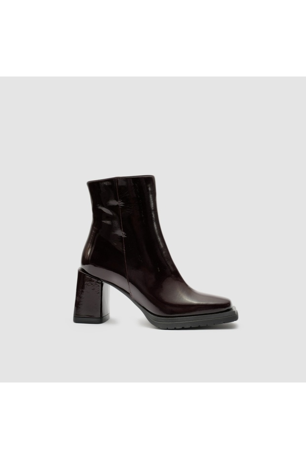 Burgundy Women's Heeled Boots [Cl010019]