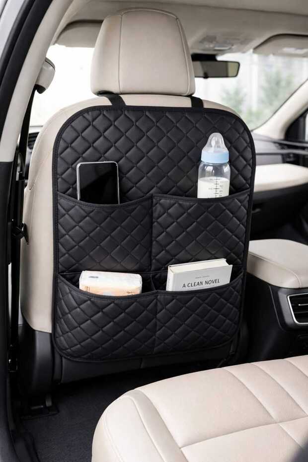 Car Seat Back Organizer - One Piece - Black