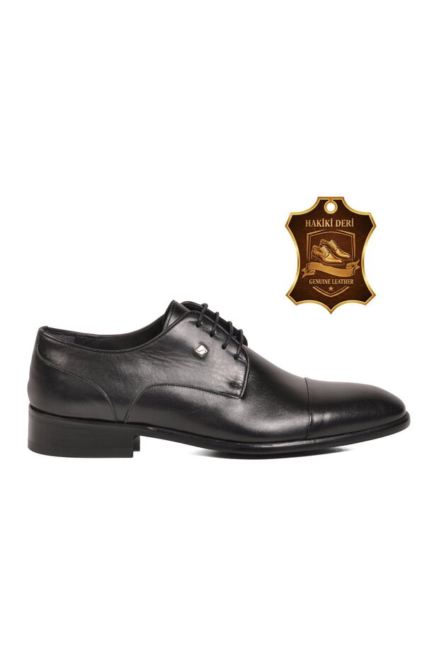 Black Genuine Leather Men's Classic Shoes 3156-1 m