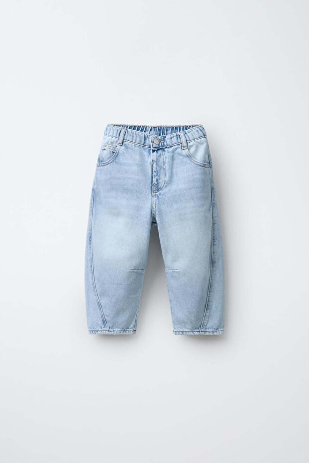 Boy's Light Blue Baggy Jean Trousers Comfortable Fit Daily Use