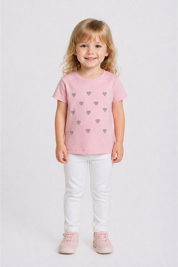 3-8 Years Old Girls' T-Shirt 95% Cotton