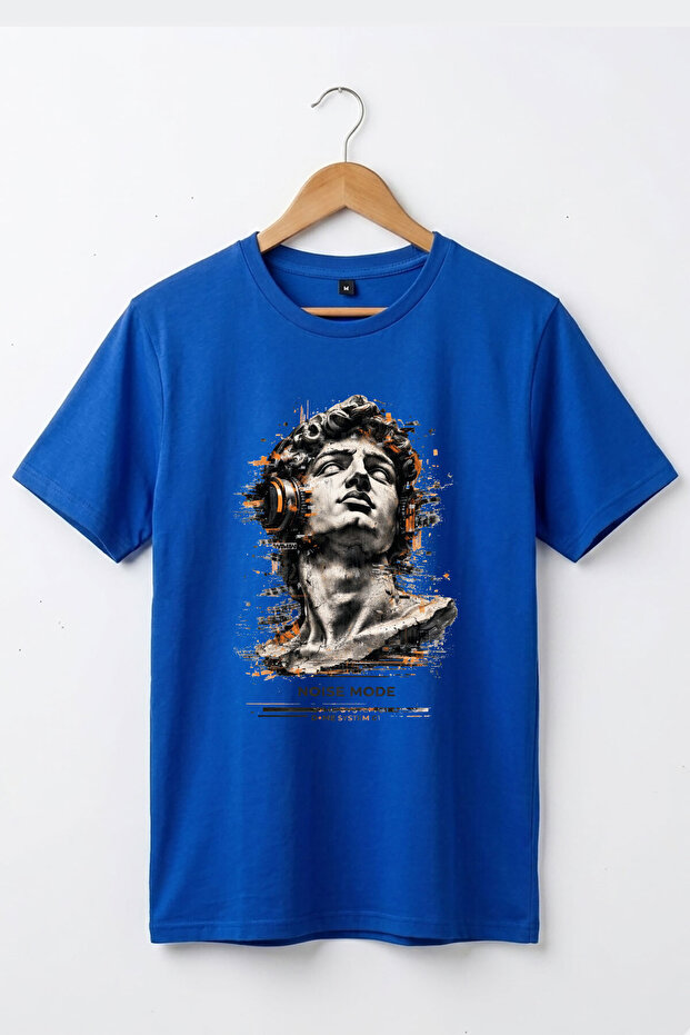 Unisex Modern Art Sculpture and Mythology Printed Noise Mode Design 100% Cotton Basic T-Shirt