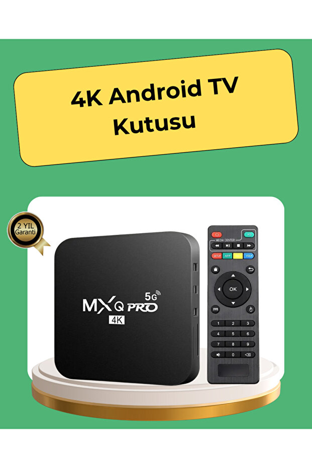 جهاز استقبال تلفزيوني بدقة 4K فائقة الوضوح - ذاكرة وصول عشوائي 2 جيجابايت، ذاكرة تخزين 16 جيجابايت، مشغل وسائط ذكي يعمل بنظام أندرويد
