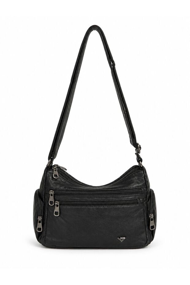 Women's Shoulder Bag Multi-Compartment Zippered Daily Use Stylish Crossbody Bag