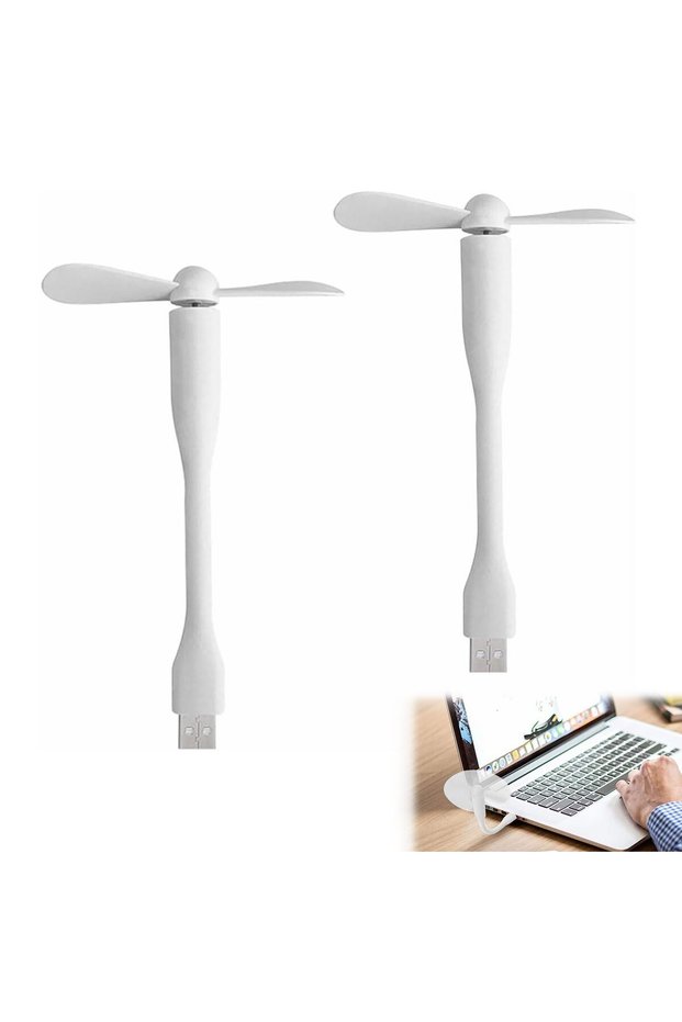Mini ventilator USB din silicon, flexibil, alb