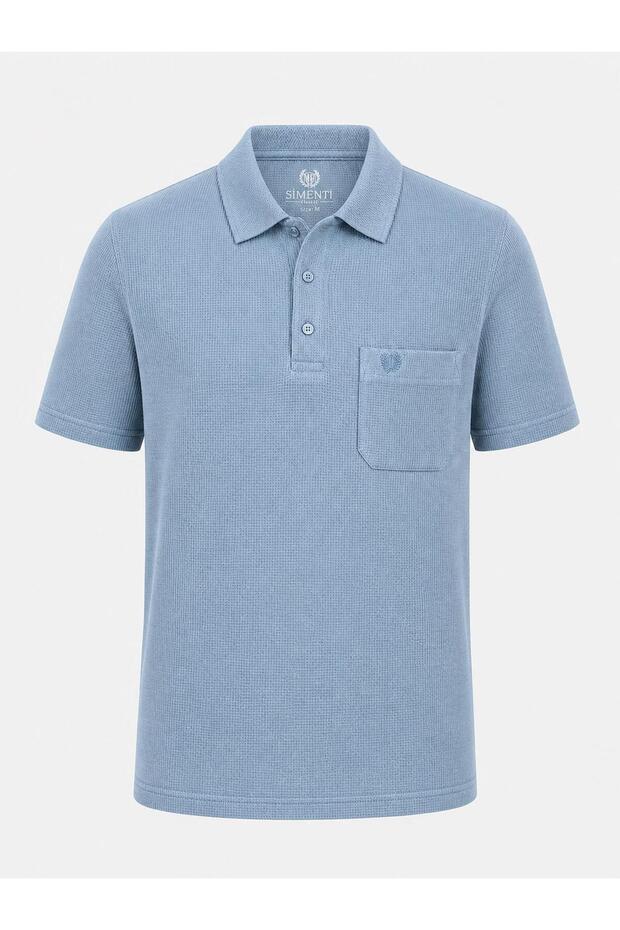 Polo Collar Classic Fit Short Sleeve Men's Pocket T-Shirt 7648
