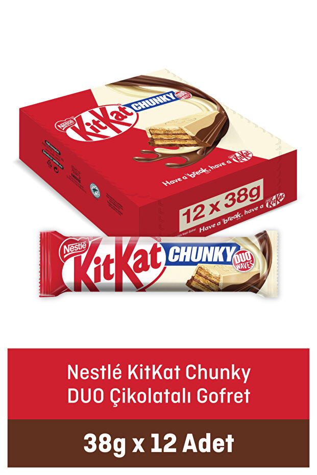 Nestle Kitkat Chunky Duo Çikolatalı Gofret 38 g X12 ADET