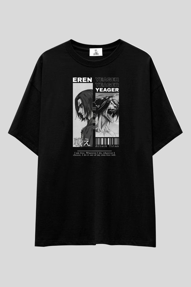 Attack on Titan Anime T-Shirt | Unisex 100% Cotton Printed Eren Mikasa Levi Special Design Tee