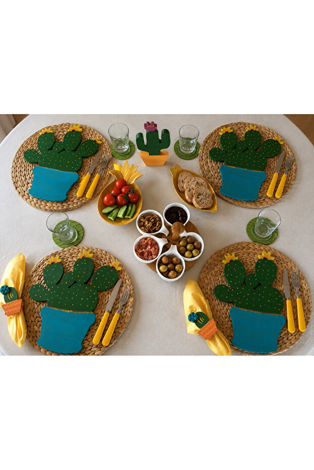 Cactus Themed American Serving Plate – Boho Table Decor