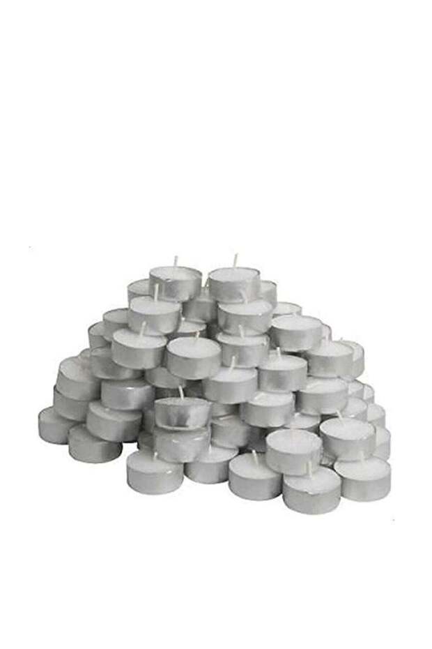 50Pcs Mini Candle Set Silver/White - 1