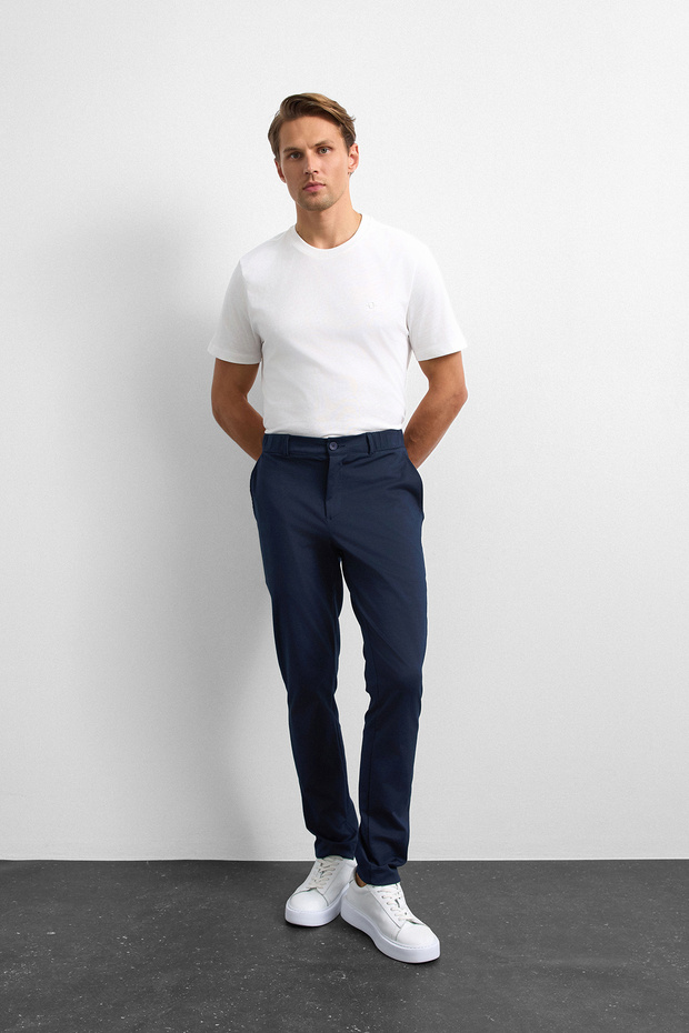Navy Blue Men's Slim Fit Trousers B35W33008