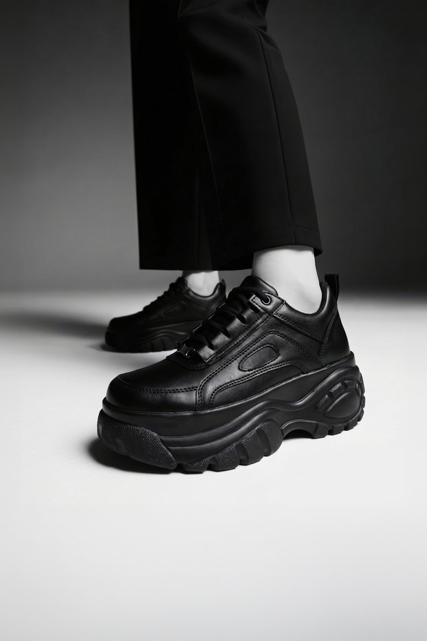 Luna Urban Platform Sneaker Deep Black Women's Sports Shoes