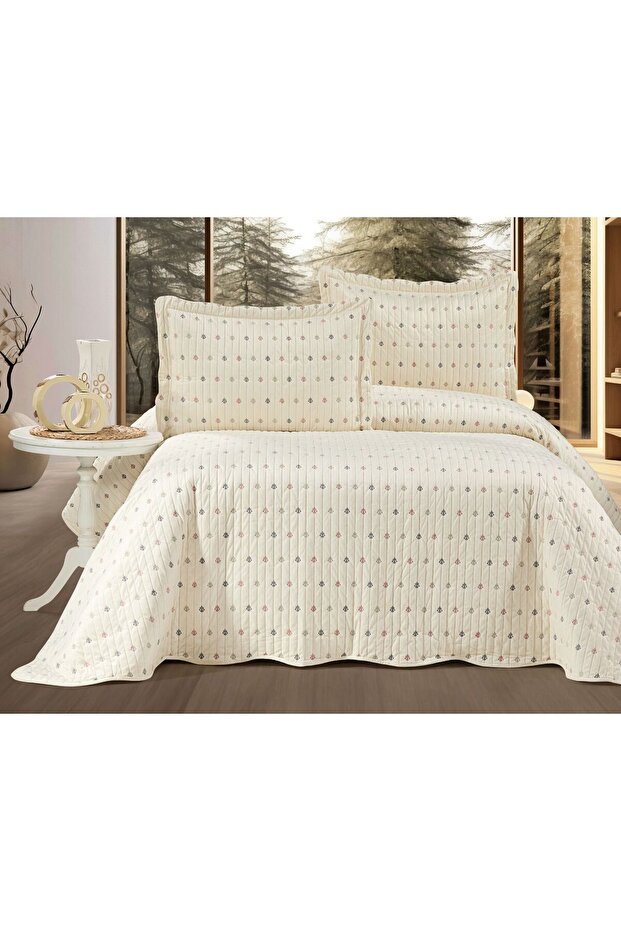 Liora Double Velvet Embroidered Bedspread | Soft Texture, Elegant and Stylish Design