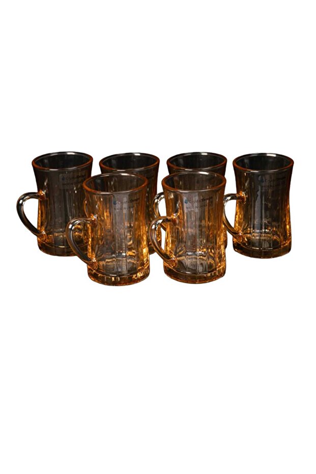 6 pcs Glass Istikan Set, Amber
