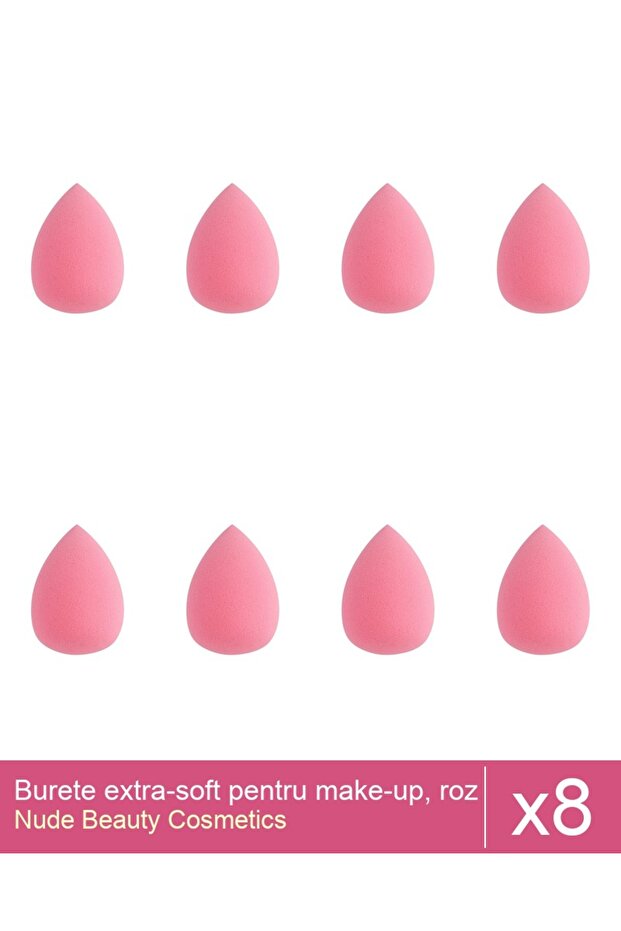 Set 8x Burete extra-soft pentru make-up, roz - 1