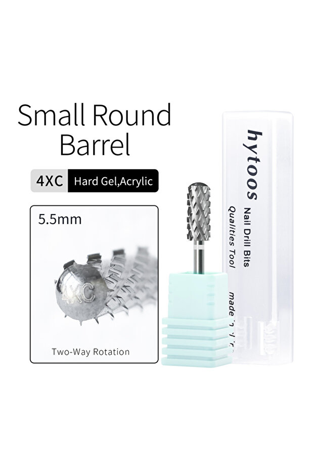 Small Barrel - 4XC HYTOOS 5.35mm Safety Barrel Nail Drill Bit – Pro Gel Polish Removal Bit for Elect