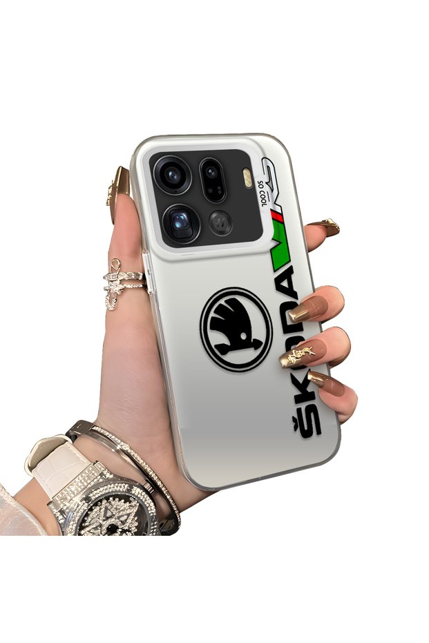 Oppo Find X9 Pro 5g Compatible Silicone Edge Hard Back Anti-Fall Phone Case Skoda Patterned