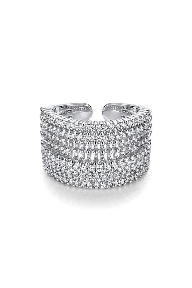 Steel Design Stone Ring