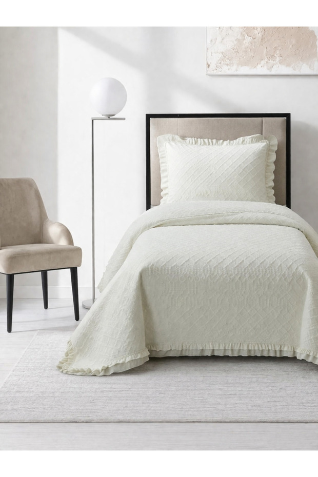 Roma Fiber Filled Single 180X240 cm Bedspread Cream