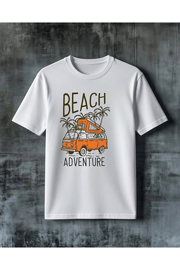 Beach Adventure Safari Van Printed Oversize T-Shirt