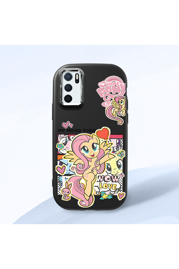 Oppo A55 4g Compatible Shock-Absorbing Camera Protected Black Silicone Case