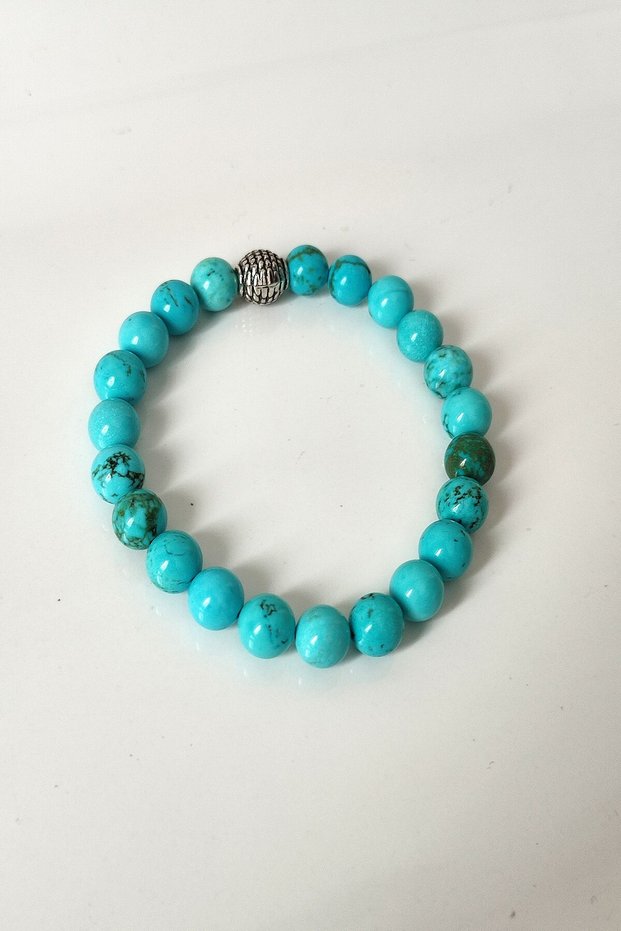 Certified 8 mm Turquoise Natural Stone Bracelet