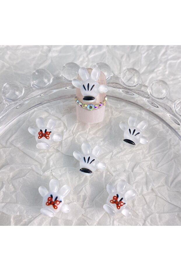 NAILFYOU 20pcs Mixed 20pcs New Cute Resin 11*12mm Mini Small Gloves Series Flat back Stone Figurine
