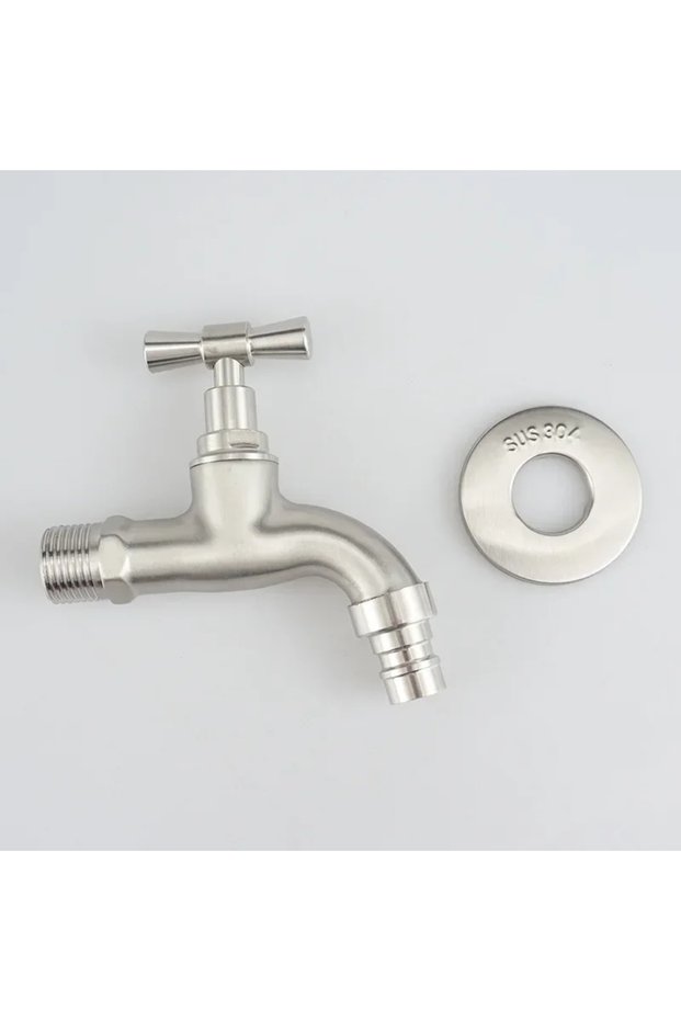 Sharp spout 10cm Bathroom 304 Stainless Steel Faucet Wall Mounted Outdoor Bibcock Garden Wash Basin