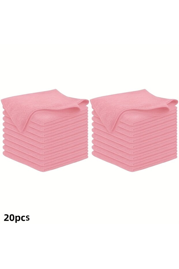 20pcs 5-50Pcs Light Pink Microfiber Kitchen Towels Super Absorbent Soft Durable Cleaning Cloths Glas