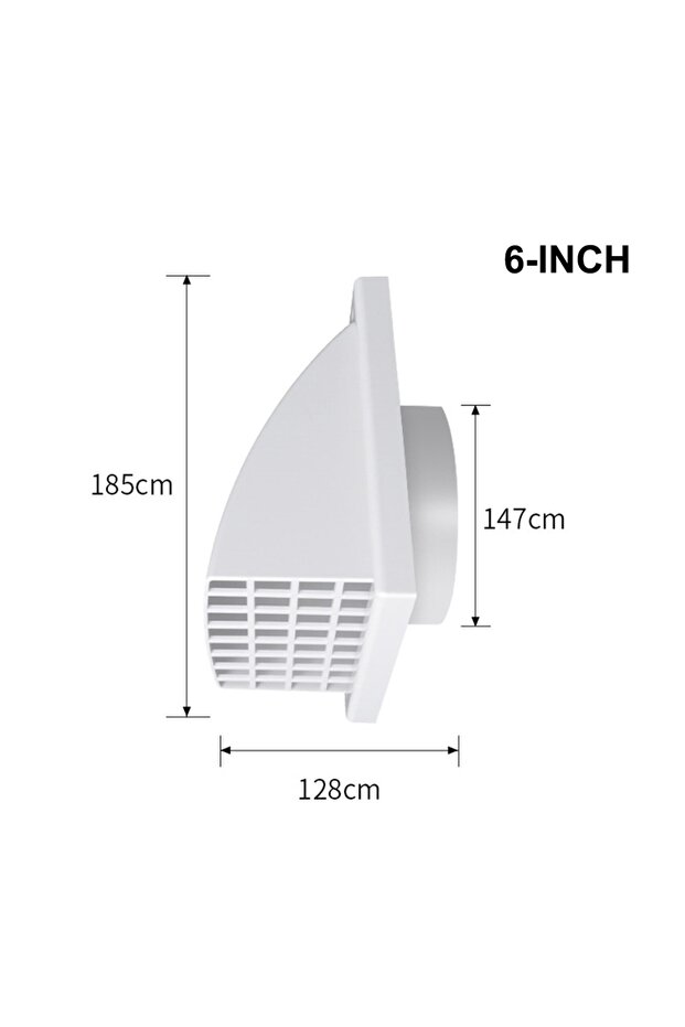 6inch ABS Material Exterior Wall Ventilation Grille Rainproof Design With Valve Exhaust Vent Cover R