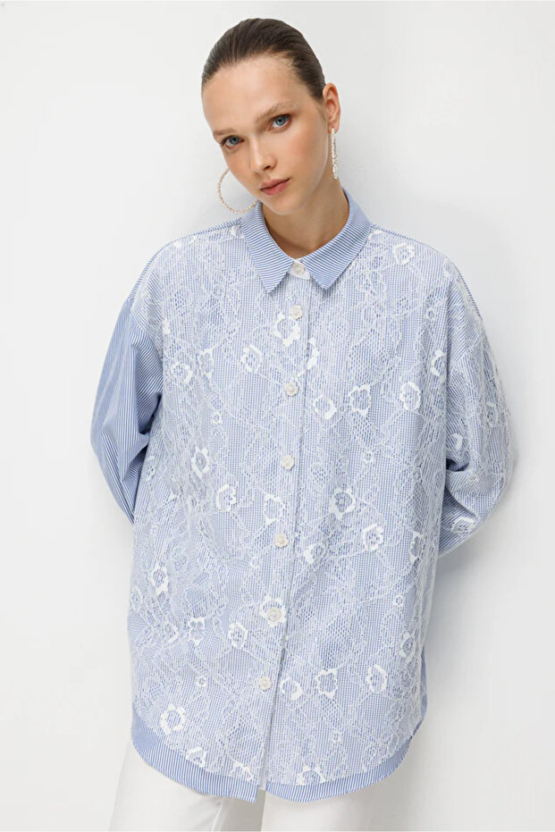 Lace Fabric Mixed Tunic
