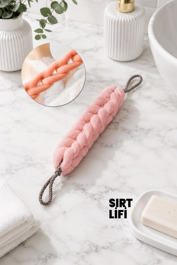 Back Scrubber - Flexible Extra Quality - Extra Weight - Knitted Handle - Foaming