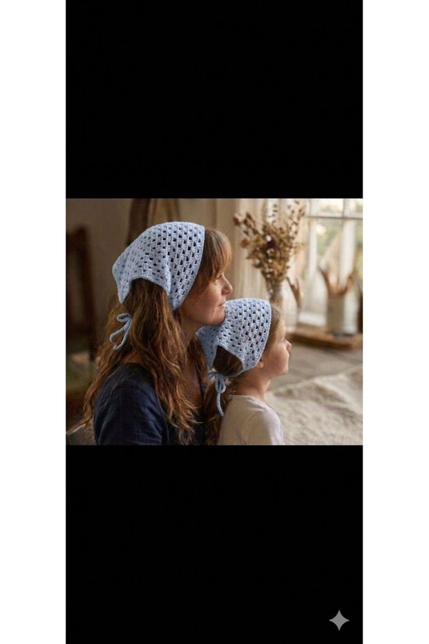 Knitted Hair Bandana&Hair Band Mother Child Combination