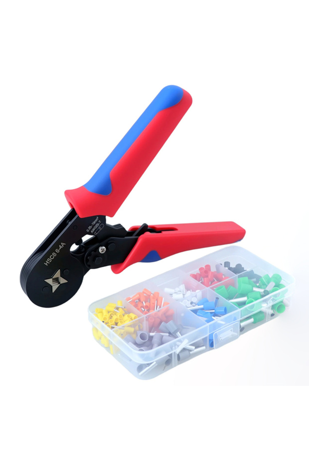 HSC8 6-4 400 قطعة من أداة تجعيد أطراف الأسلاك الكهربائية الصغيرة مع كماشة كهربائية صغيرة HSC8 6-4 0.25-10 مم² A