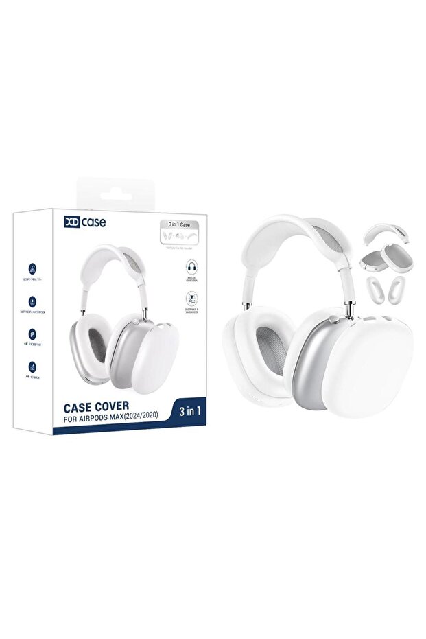 حافظة حماية سيليكون بيضاء XDcase 3 في 1 لسماعات AirPods Max / Max 2 متعددة الوسائط